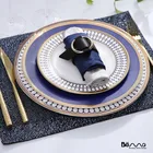 Colorful ceramic deep blue bone china charger plate