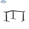 L Shape Single-Sided Back to back Height Adjustable Standing Desk with Partition Table Standing Office Desk