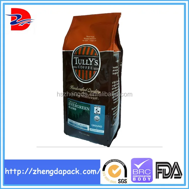 4 side seal aluminum sealed plastic bags for coffee