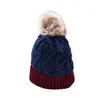 Colorblocked head warm earmuffs hat autumn and winter plus velvet knit hat