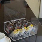 Tea Acrylic Storage Box With 6 Small Divided Box For Tea Bag And Coffee Bag