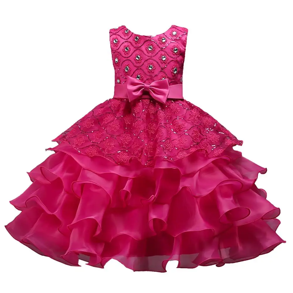 

European style latest frock designs for girls Multi layered kid party dress Graduation ceremonies clothes for 10years, N/a