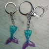 Hot selling Very Cute Glitter Charm Mermaid Tail Keychain For Girl's Handbag Keys