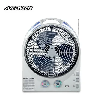 Outdoor exhaust small radiator AC/DC rechargeable electric motor fan with radio solar battery emergency light
