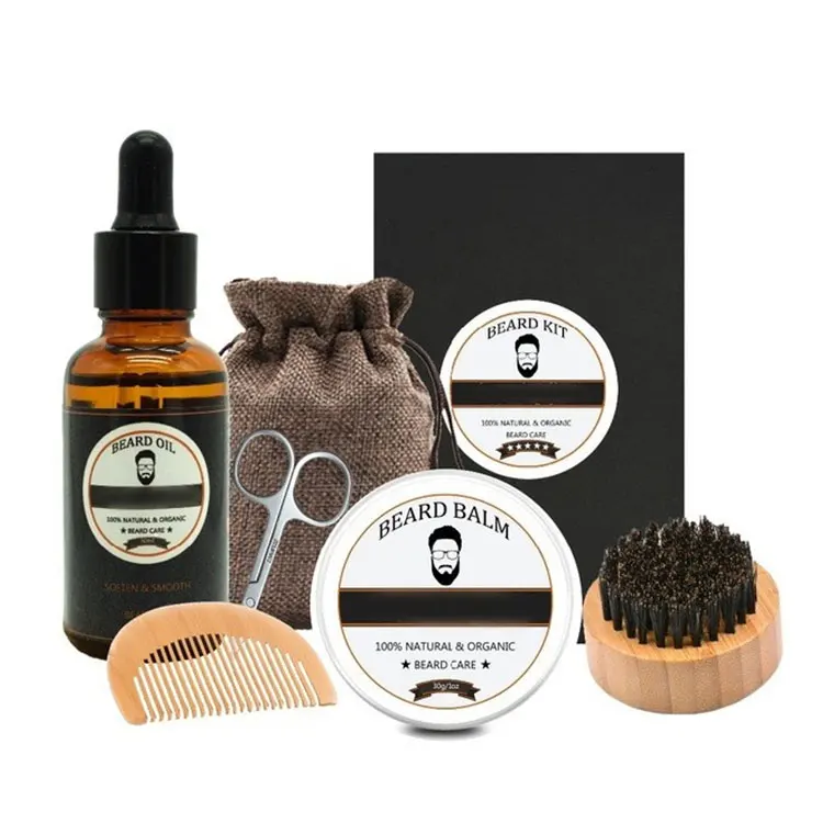 premium quality custom natural men care beard grooming kit set