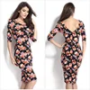 2016 fashion OEM / ODM modern lady bodycon floral backless sexy ladies dresses from america