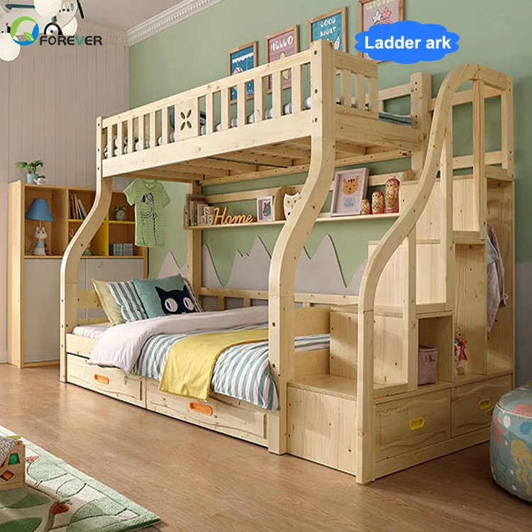 bunk bed with 2 double beds