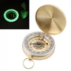 DIHAO Promotional metal brass gold plated compass keychain