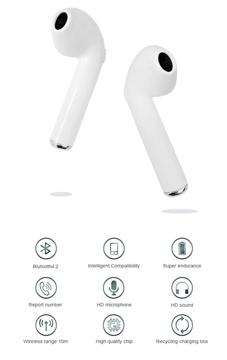 i7s TWS V5.0+EDR Wireless Blue tooth Earphones Music Sport Stereo Earbuds Headset With Mic For All Smart phone i9s i18 - ANKUX.COM