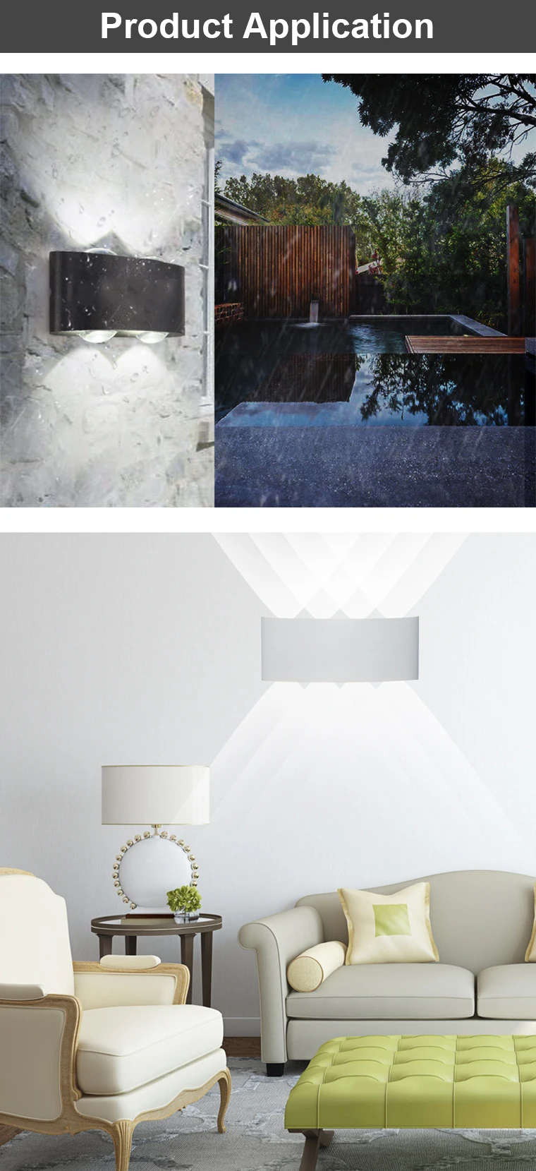 Exterior Wall Mounted RA80 30 Degree 6W 8W Neon Outdoor IP65 Wall LED Light