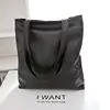2019 OEM Latest fashion Black PU leather handbag women tote bag