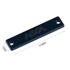 Factory Custom Black Color Engraved Logo 2 Holes Sew Metal Labels For Clothing