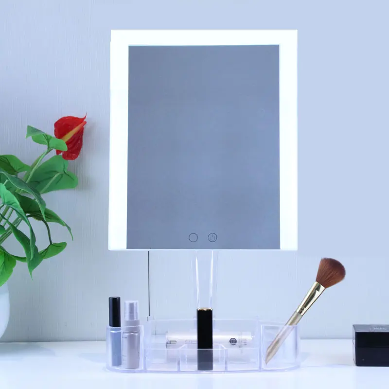 Strip Lighting Spiegel with Makeup Organizer LED Vanity Mirror with Acrylic Storage Base Touch Screen Dimmable, White
Strip Lighting Spiegel with Makeup Organizer LED Vanity Mirror with Acrylic Storage Base Touch Screen Dimmable, White