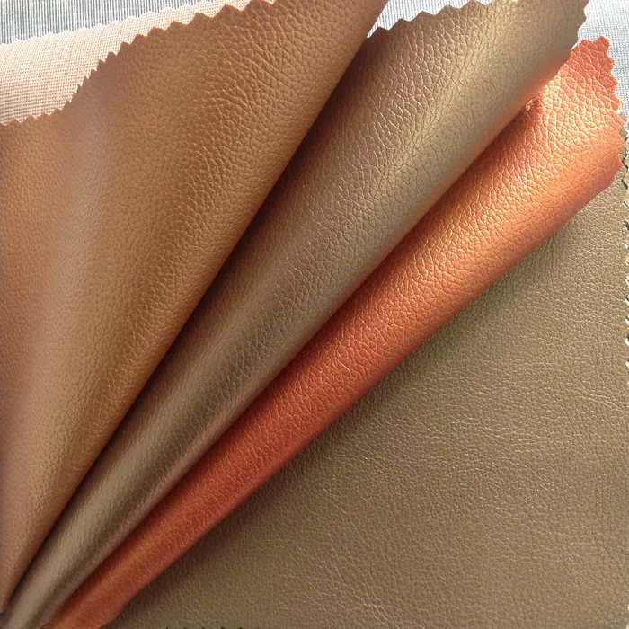 Golden Pvc Leather For Headboard and Sofa With D90 Texture