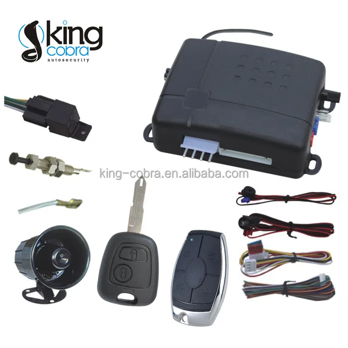 For South America built-in shock sensor one way car alarm with remote control