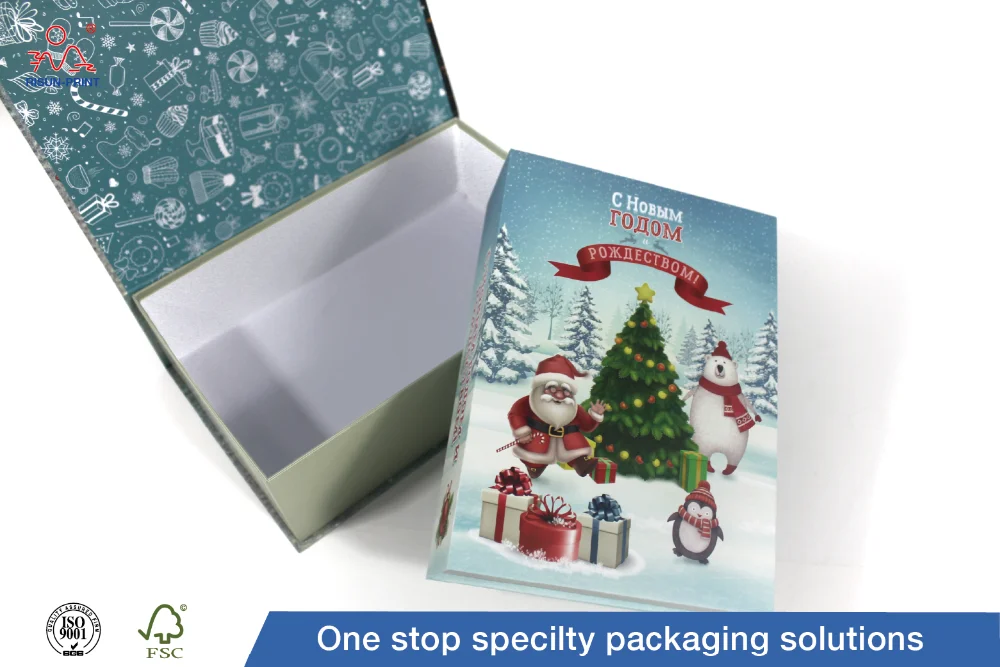christmas decorative flip book shape gift box