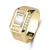 Hot Trending 18K Gold Dubai Wedding Brass Diamond Rings Jewelry For Men