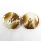 Factory Sell Resin Horn Button Plastic Sewing Button Round 4Holes Button For Coat