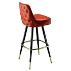 Antique furniture upholstered vintage wood leather bar chair