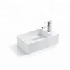 Discount price size customize 500 mm rectangular solid surface wall hung mounted wash basin bathroom resin marble sink