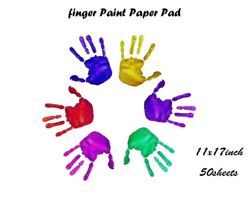 50 sheets double coating glossy finger paint paper pad for