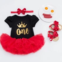

Xmas 1st First Baby Birthday Outfits for Kids Birthday Party Romper 1 Year Baby Girl Dresses Christening Dress Tutu 4Pcs Suit