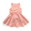 Girl dresses wholesale girl party wear western lace dress sleeveless for 3-11 years