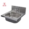 Stainless Steel Commercial Hand Sink with tap holes, Wall Mounted Stainless Steel Hand Sink for Public Use
