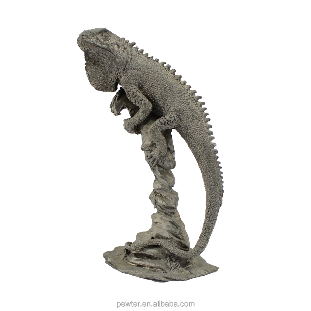 pewter animal customize lizard statue for gift , lizard made in china