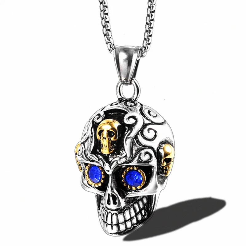 Ancient Vintage Skeleton Halloween Gothic Punk Titanium Stainless Steel Jewelry Skull Pendant Man Necklace Skull, Gold,silver
Ancient Vintage Skeleton Halloween Gothic Punk Titanium Stainless Steel Jewelry Skull Pendant Man Necklace Skull, Gold,silver