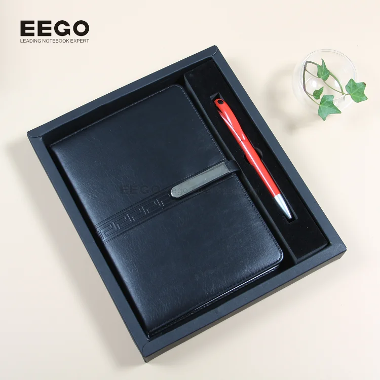 business luxury leather notebook gift set with pen product