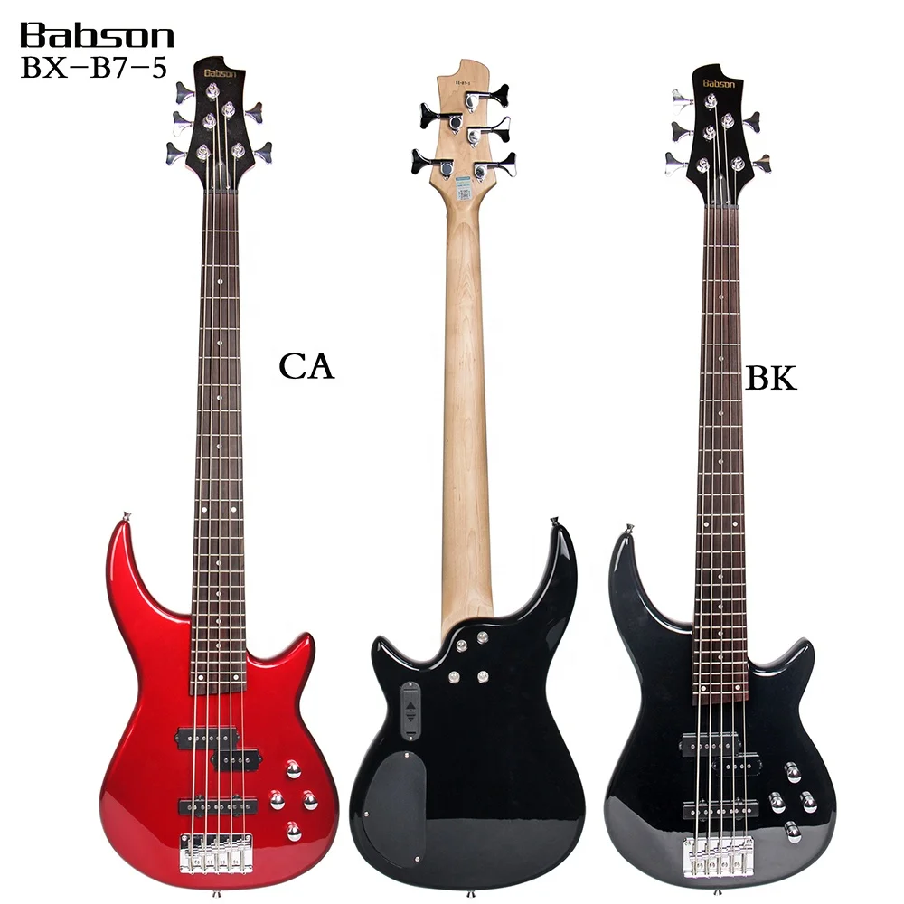 Chinese wholesale 5 strings electric bass guitar, Red/black
Chinese wholesale 5 strings electric bass guitar, Red/black