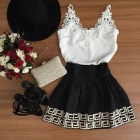 summer one piece dress strap sleeveless lace splicing lacy vintage v neck black and white short mini dress party dress
summer one piece dress strap sleeveless lace splicing lacy vintage v neck black and white short mini dress party dress
