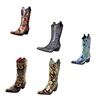 2019 New Design Fashionable Cheap Western American Wellington High Heel Cowboy Boots Wholesale Rubber Rain Boots Women