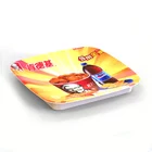 18x18cm cheap non-slip advertising square plastic cash tray with custom design artwork