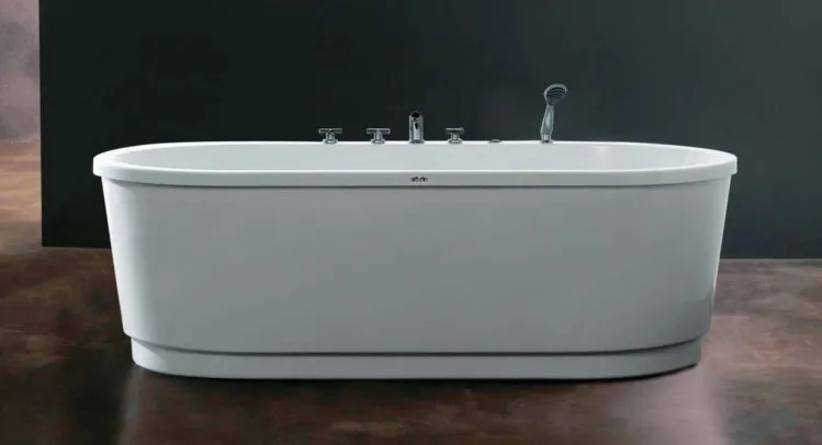 Bathroom tub oval shaped jet whirlpool bathtub Acrylic material solid tray Massage Bathtub