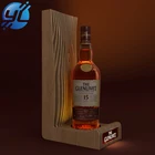 LED modern portable wooden bamboo display wine bottle rack