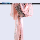 Hot summer floral custom print logo satin silk scarf shawl