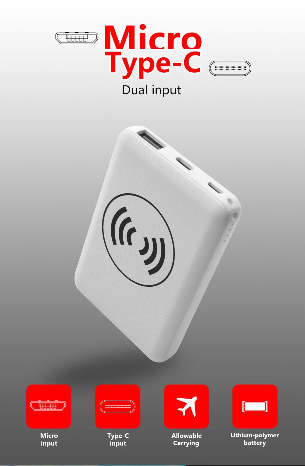 Mini power banks 5000mAh wireless powerbank for smartphone - ANKUX.COM