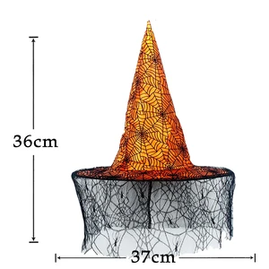 halloween cheap wholesale fancy decorative witch hat with a veil