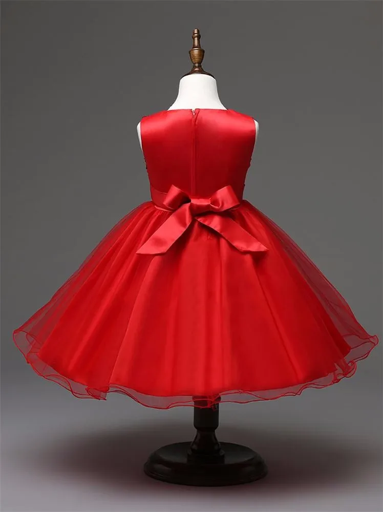 Girl Formal Dress Ceremony 2016 New Sleeveless Children Wedding Birthday Dresses For Girls Toddler Girls Clothes Kids Party Wear