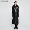 Y-818 Wash-Free Imitation Rabbit Fur Glossy PU Leather Men Long Coat men fur coats