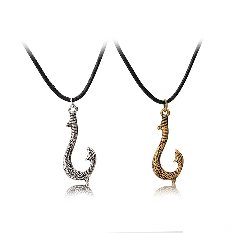 Movie Moana Retro Necklace Punk Maui Fish Hook Pendant Necklace Chokers Cartoon Anime Jewelry For Boy Girl Gifts, Brone;silver
Movie Moana Retro Necklace Punk Maui Fish Hook Pendant Necklace Chokers Cartoon Anime Jewelry For Boy Girl Gifts, Brone;silver