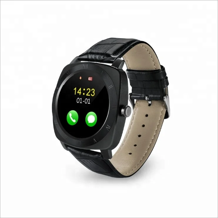 

Smart Watch Phone X3 with Leather Band Sedentary Reminder Sleep Monitoring, Touch Screen SIM Card Smart Watch