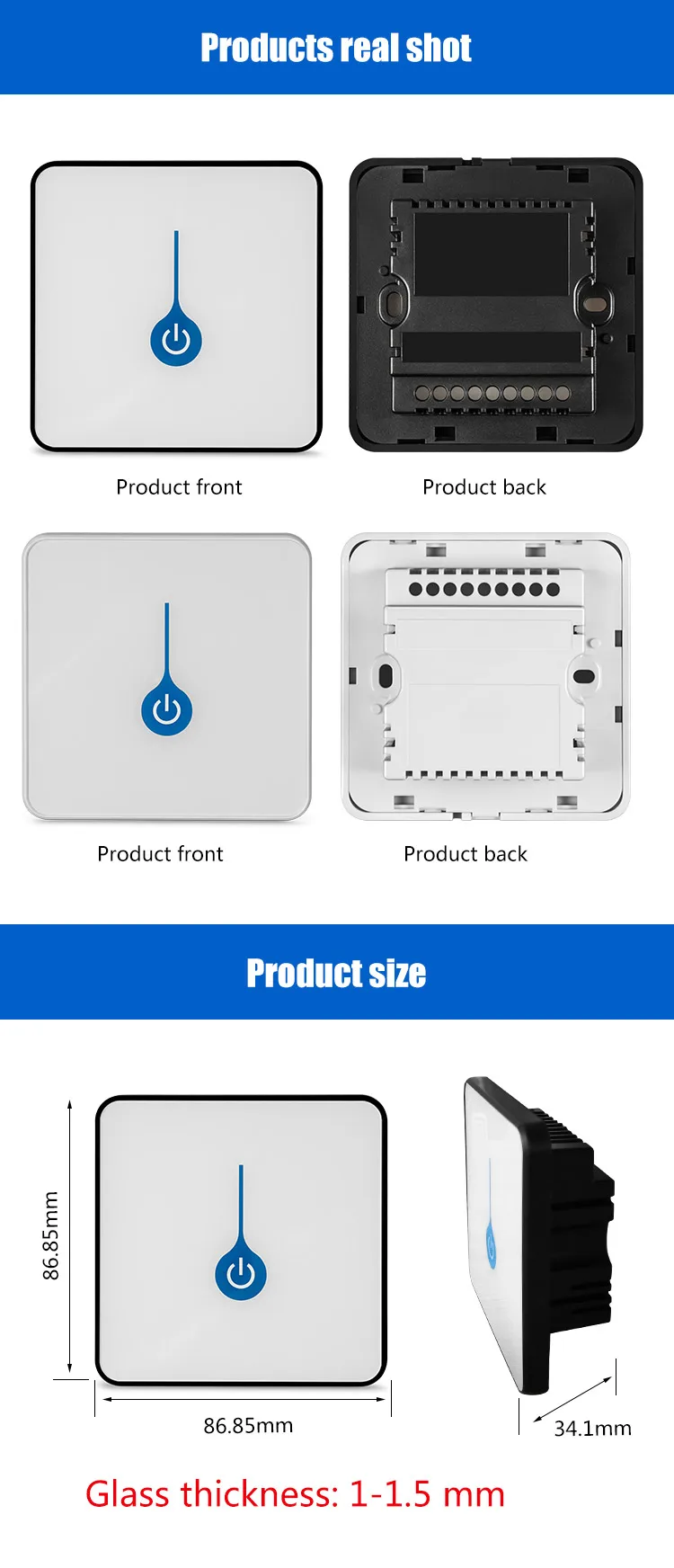 Smart Home Hotel Capacitive Led Sensitive plastic Touch Screen zigbee touch switch case - ANKUX.COM