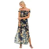 Ladies Fancy Off Shoulder Bohemian Floral Party Long Maxi Dress