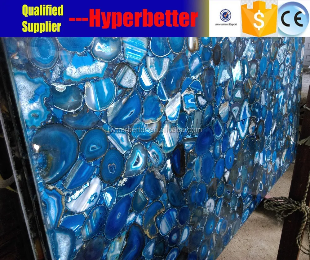 perfect natural blue gemstone agate slabs