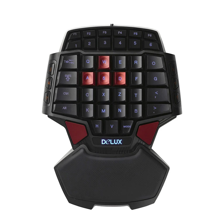 

Delux T9 USB Wired Gaming Keyboard with 3-Mode LED Backlight for Games, Black