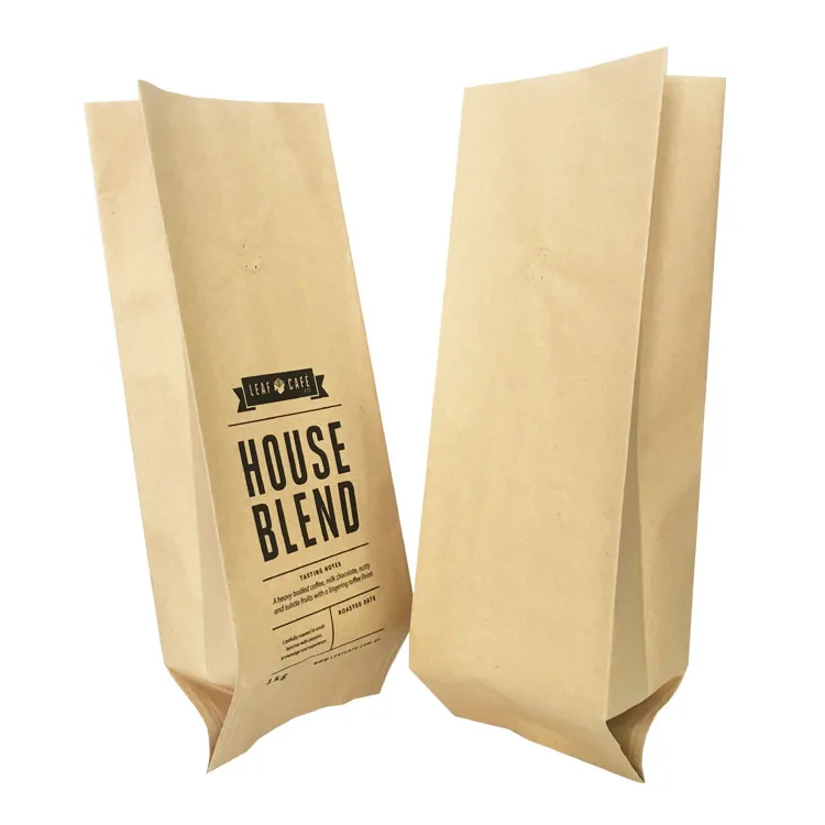 kraft paper tin tie foil lined coffee bag