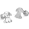 925 Sterling Silver Dog Screwback Baby Girls Stud Earrings
